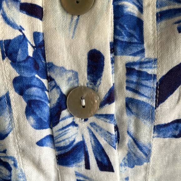 Caroline Constas 🔥 ☀️ Floral Blue and White line mini dress A line. - Picture 7 of 13